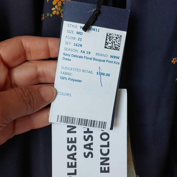 NWT Navy Wrap Floral Vintage Western Style Dress - Picture 8 of 11